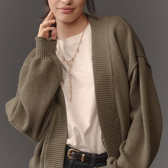 Anthropologie Flat White Cardigan Sweater - Picture 3 of 8